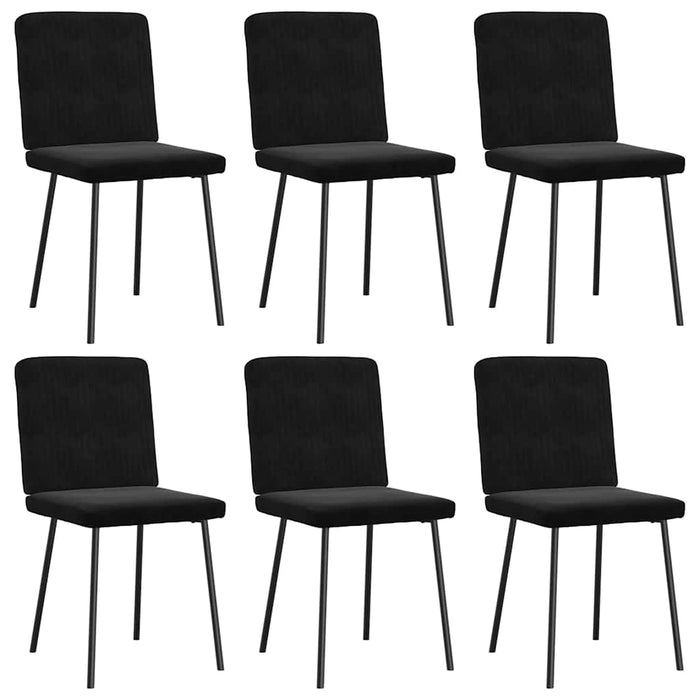 Scaune de sufragerie, 6 buc, negru, catifea WALTI