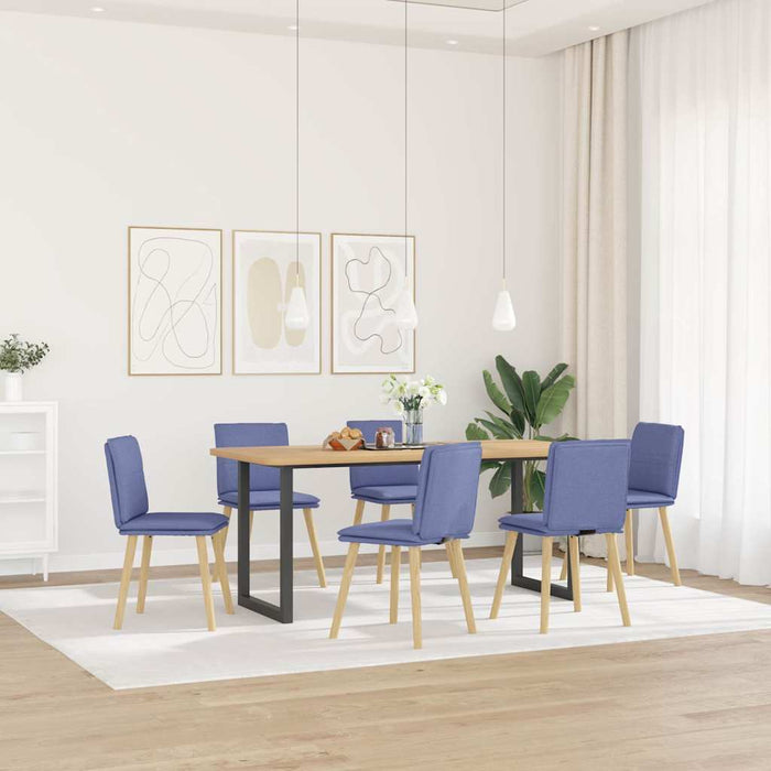 Scaune de sufragerie 6 buc țesătură Jeans Blue WALTI