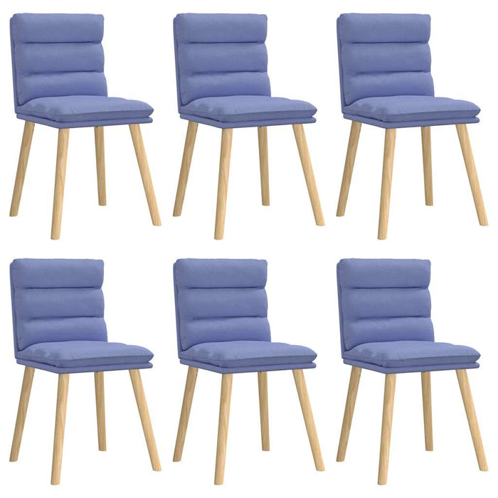 Scaune de sufragerie 6 buc țesătură Jeans Blue WALTI