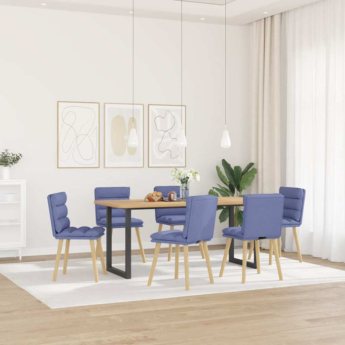Scaune de sufragerie 6 buc țesătură Jeans Blue WALTI