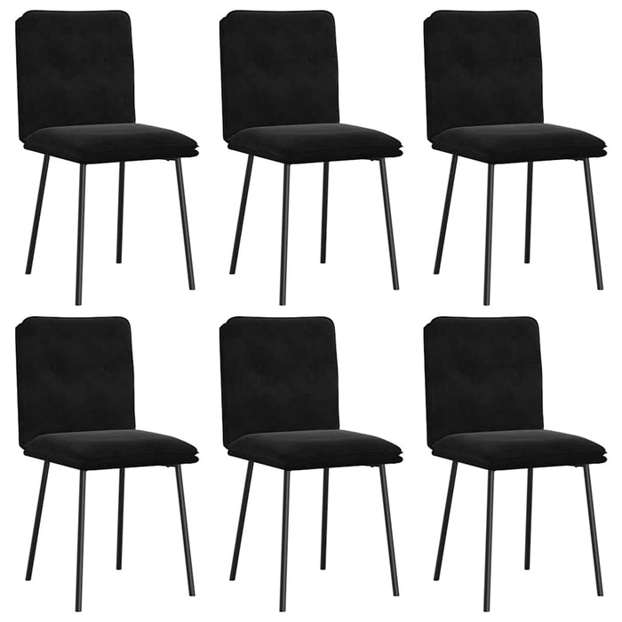 Scaune de sufragerie, 6 buc, negru, catifea - WALTI WALTI
