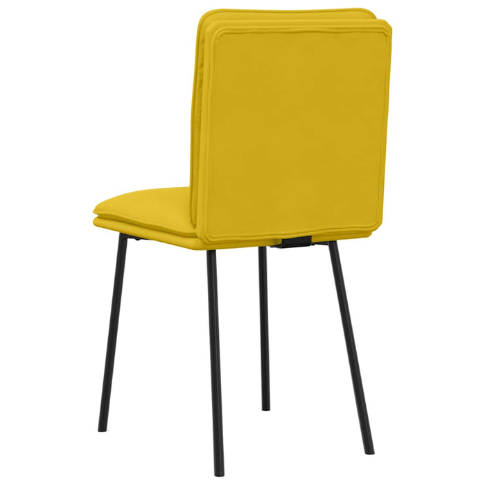 Scaune de sufragerie, 6 buc, galben, catifea WALTI