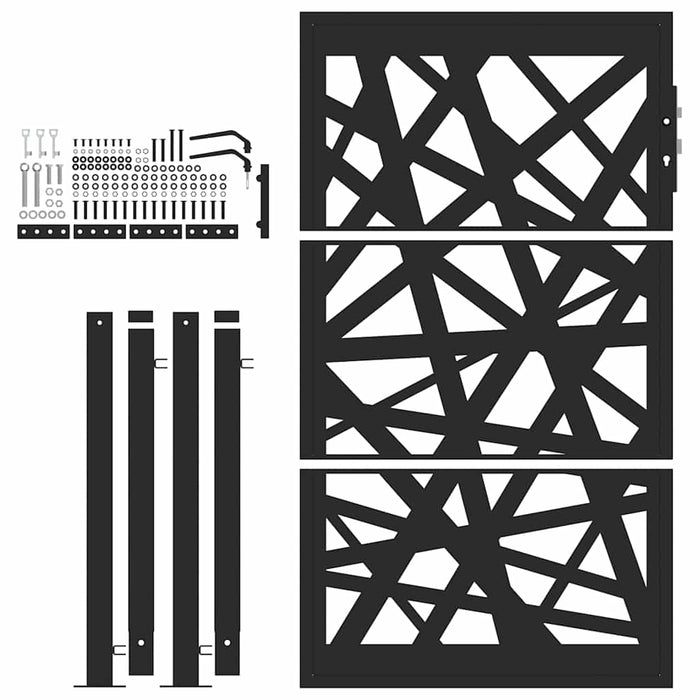 Poartă de grădină neagră 100x150 cm, oțel, design luminos WALTI