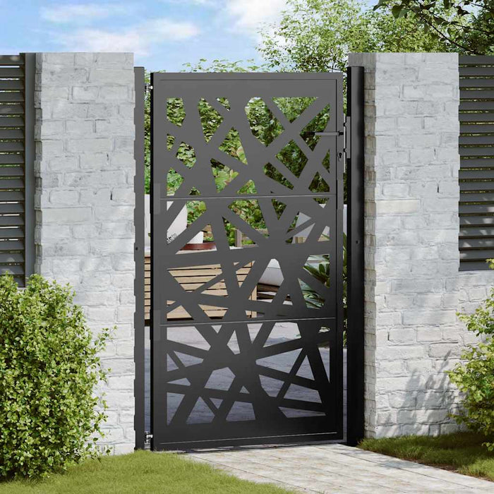 Poartă de grădină neagră 100x150 cm, oțel, design luminos WALTI
