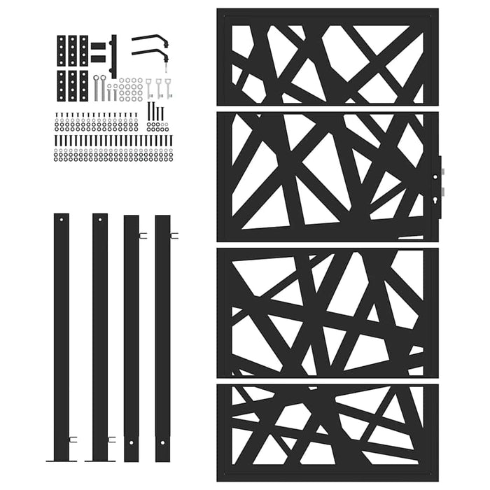 Poartă de grădină neagră 100x175 cm, oțel, design luminos WALTI