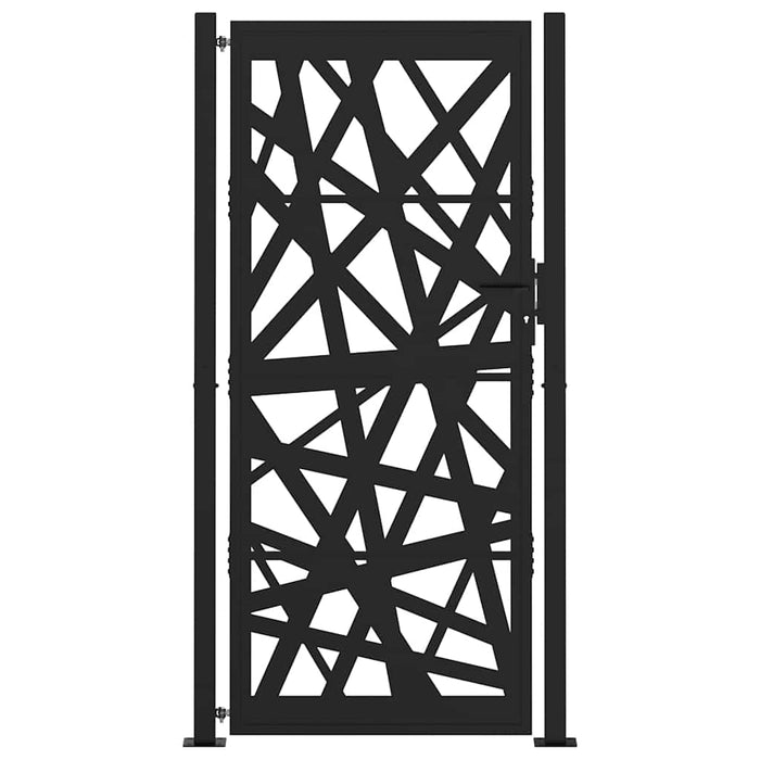 Poartă de grădină neagră 100x200 cm, oțel, design luminos WALTI