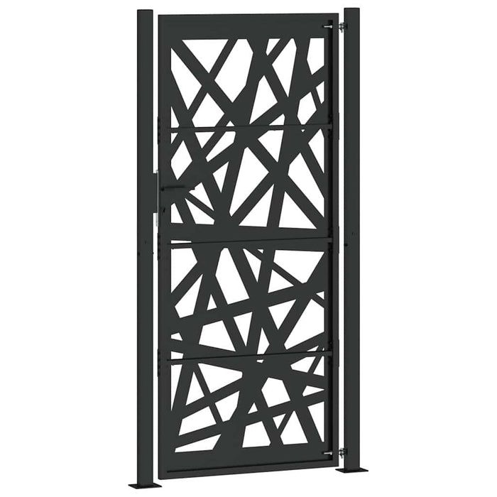 Poartă de grădină neagră 100x200 cm, oțel, design luminos WALTI