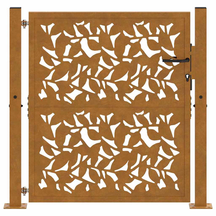 Poartă de grădină 100x100 cm, model frunze de oțel rezistente la intemperii WALTI