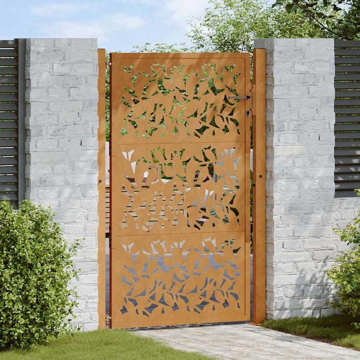 Poartă de grădină 100x150 cm, model frunze de oțel rezistente la intemperii WALTI