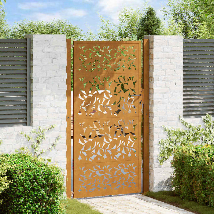 Poartă de grădină 100x175 cm, model frunze de oțel rezistente la intemperii WALTI