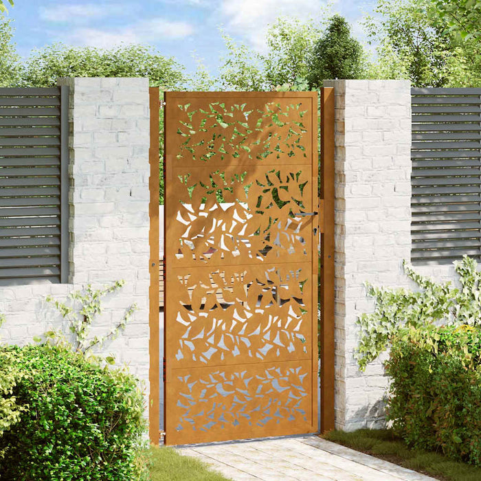 Poartă de grădină 100x200 cm, model frunze de oțel rezistente la intemperii WALTI