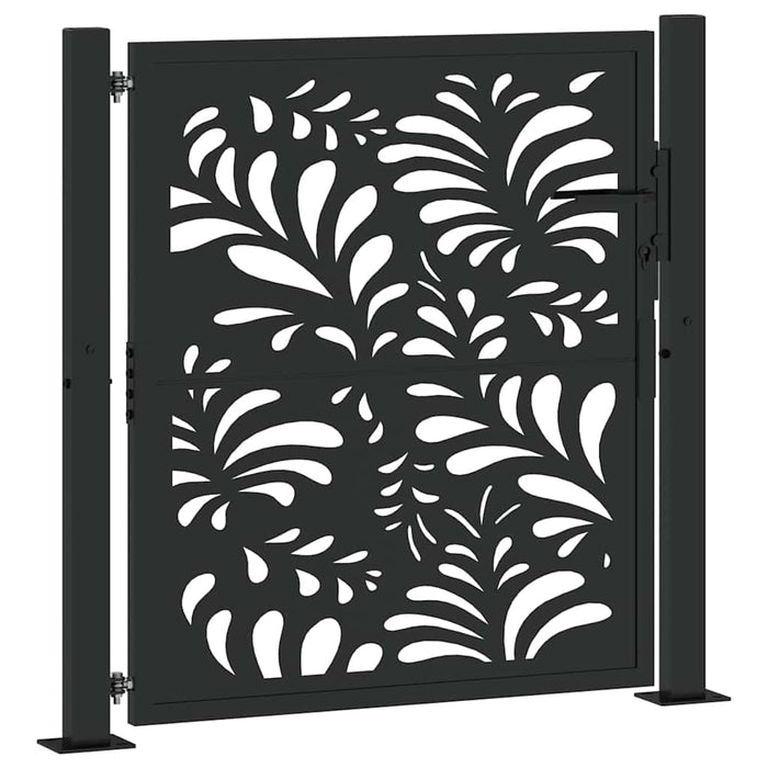 Poartă de grădină neagră 100x100 cm, model ondulat din oțel WALTI