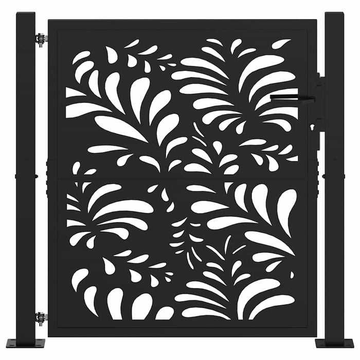 Poartă de grădină neagră 100x100 cm, model ondulat din oțel WALTI