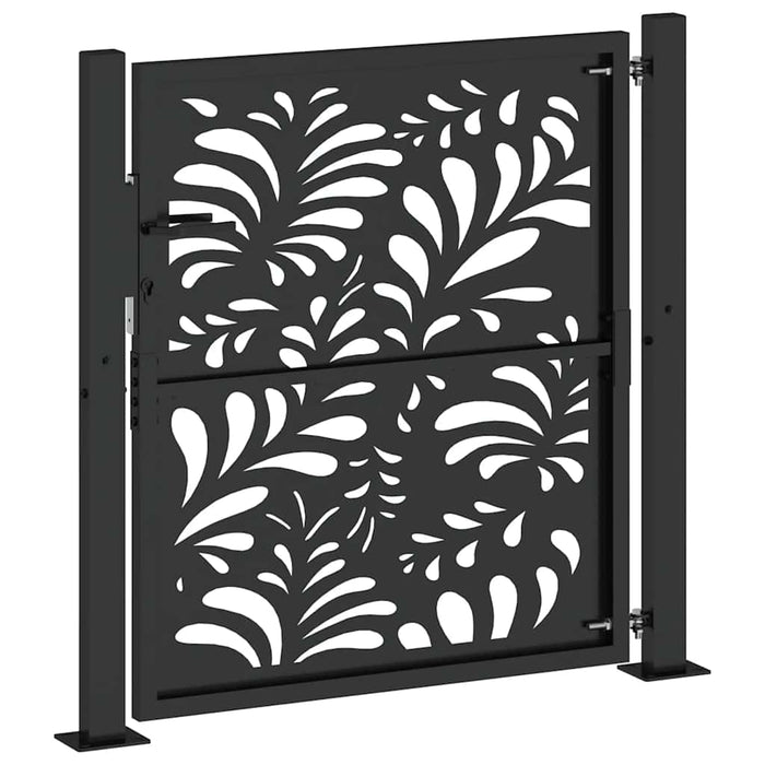 Poartă de grădină neagră 100x100 cm, model ondulat din oțel WALTI