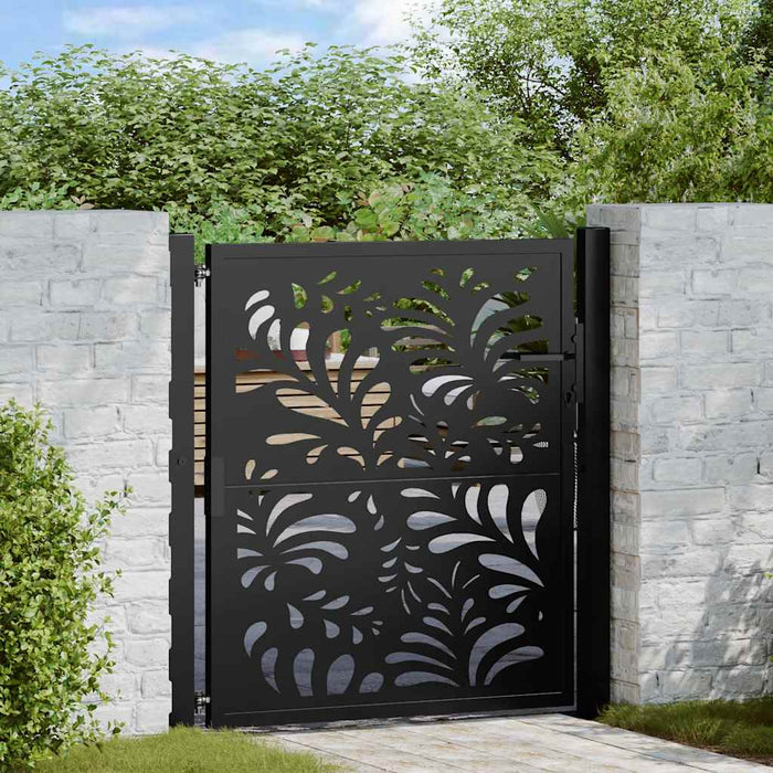 Poartă de grădină neagră 100x100 cm, model ondulat din oțel WALTI