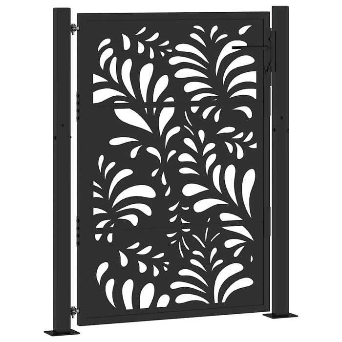 Poartă de grădină neagră 100x125 cm, model ondulat din oțel WALTI