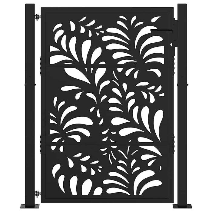 Poartă de grădină neagră 100x125 cm, model ondulat din oțel WALTI