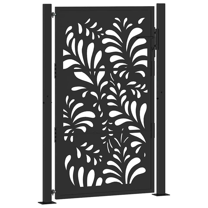 Poartă de grădină neagră 100x150 cm, model ondulat din oțel WALTI