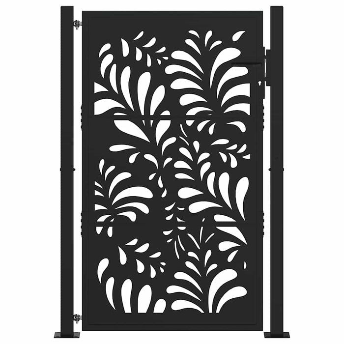 Poartă de grădină neagră 100x150 cm, model ondulat din oțel WALTI