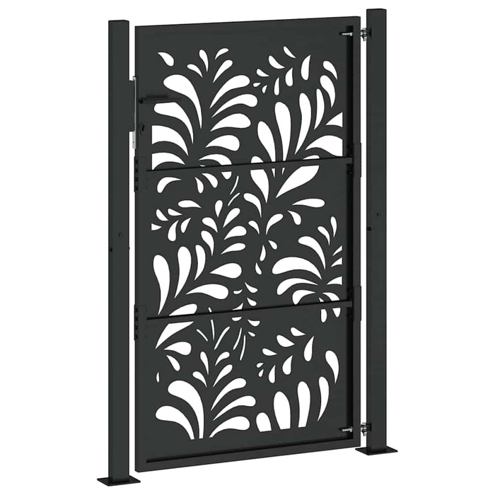 Poartă de grădină neagră 100x150 cm, model ondulat din oțel WALTI