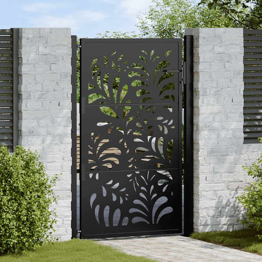 Poartă de grădină neagră 100x150 cm, model ondulat din oțel - WALTI WALTI