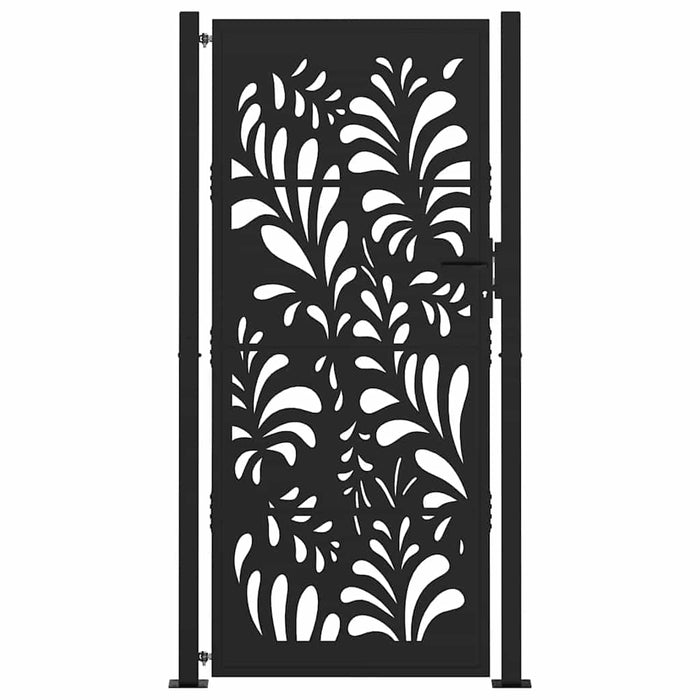 Poartă de grădină neagră 100x200 cm, model ondulat din oțel WALTI