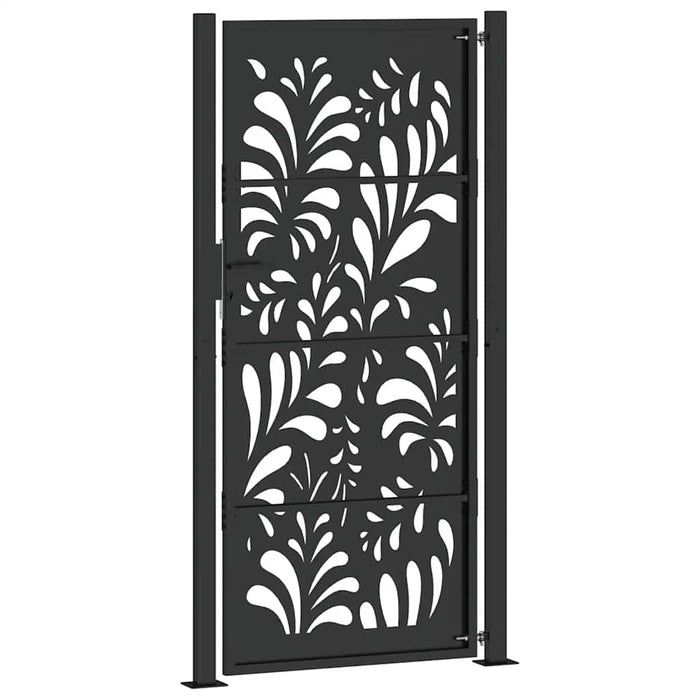 Poartă de grădină neagră 100x200 cm, model ondulat din oțel WALTI