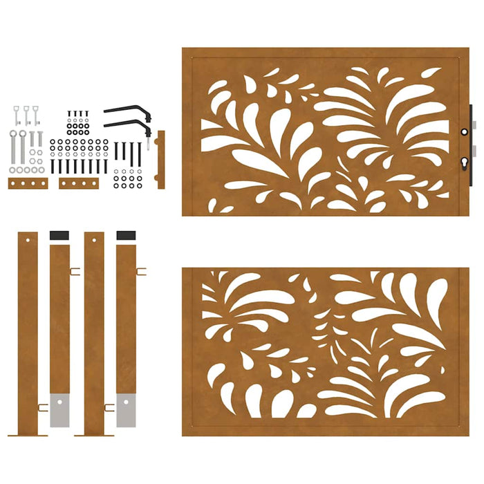 Poartă de grădină 100x100 cm, oțel rezistent la intemperii, model ondulat WALTI