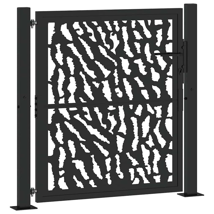 Poartă de grădină neagră 100x100 cm, model cu urme din oțel WALTI