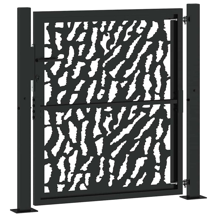 Poartă de grădină neagră 100x100 cm, model cu urme din oțel WALTI