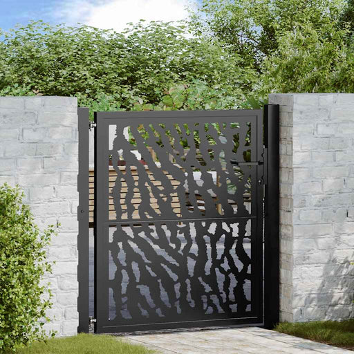 Poartă de grădină neagră 100x100 cm, model cu urme din oțel - WALTI WALTI