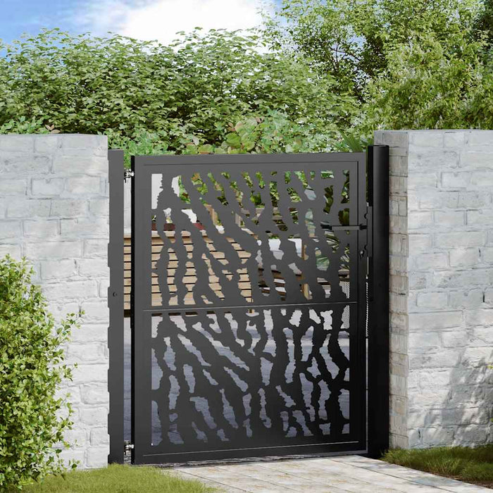 Poartă de grădină neagră 100x100 cm, model cu urme din oțel WALTI
