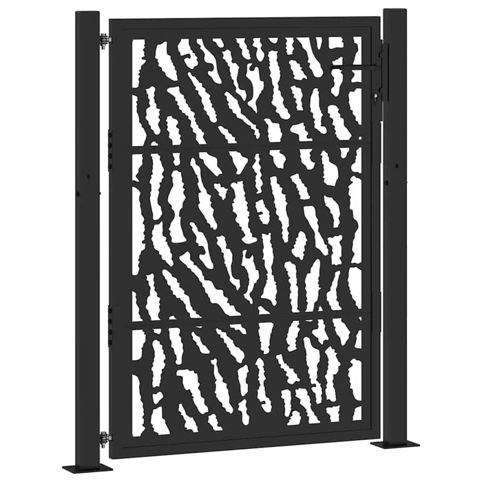 Poartă de grădină neagră 100x125 cm, model cu urme din oțel WALTI