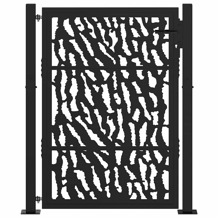 Poartă de grădină neagră 100x125 cm, model cu urme din oțel WALTI