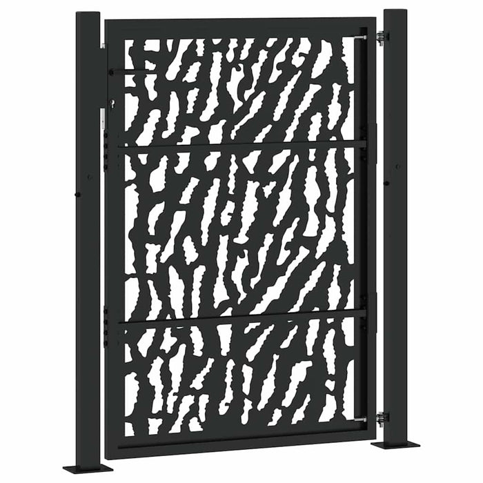 Poartă de grădină neagră 100x125 cm, model cu urme din oțel WALTI