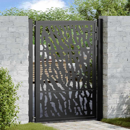 Poartă de grădină neagră 100x125 cm, model cu urme din oțel - WALTI WALTI