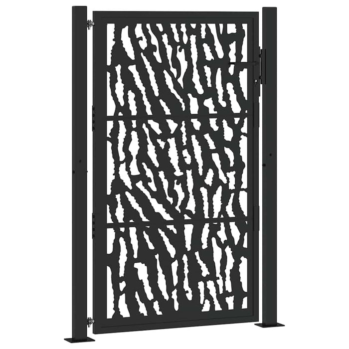 Poartă de grădină neagră 100x150 cm, model cu urme din oțel WALTI