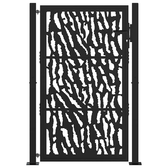 Poartă de grădină neagră 100x150 cm, model cu urme din oțel WALTI