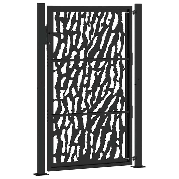 Poartă de grădină neagră 100x150 cm, model cu urme din oțel WALTI
