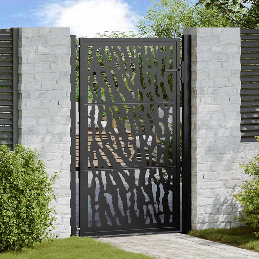 Poartă de grădină neagră 100x150 cm, model cu urme din oțel - WALTI WALTI