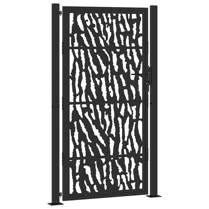 Poartă de grădină neagră 100x175 cm, model cu urme din oțel WALTI
