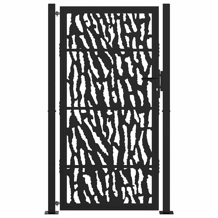 Poartă de grădină neagră 100x175 cm, model cu urme din oțel WALTI