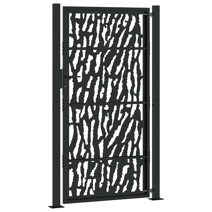 Poartă de grădină neagră 100x175 cm, model cu urme din oțel WALTI
