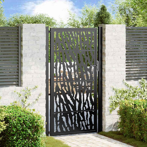 Poartă de grădină neagră 100x175 cm, model cu urme din oțel - WALTI WALTI