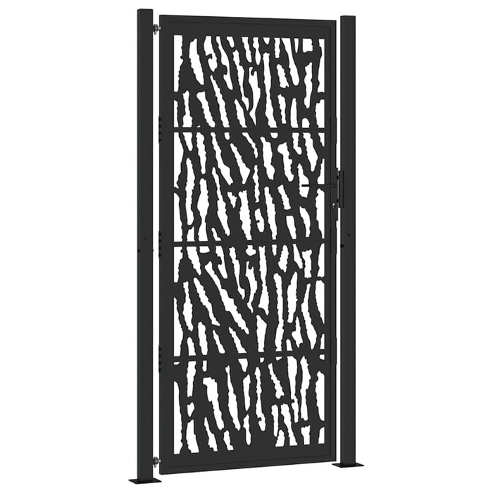 Poartă de grădină neagră 100x200 cm, model cu urme din oțel WALTI