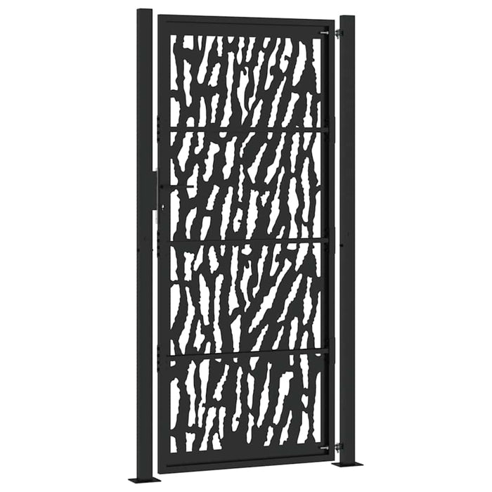 Poartă de grădină neagră 100x200 cm, model cu urme din oțel WALTI