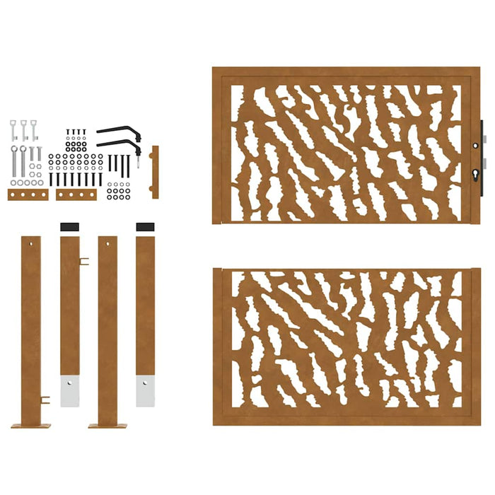 Poartă de grădină 100x100 cm, oțel rezistent la intemperii, model cu urme WALTI
