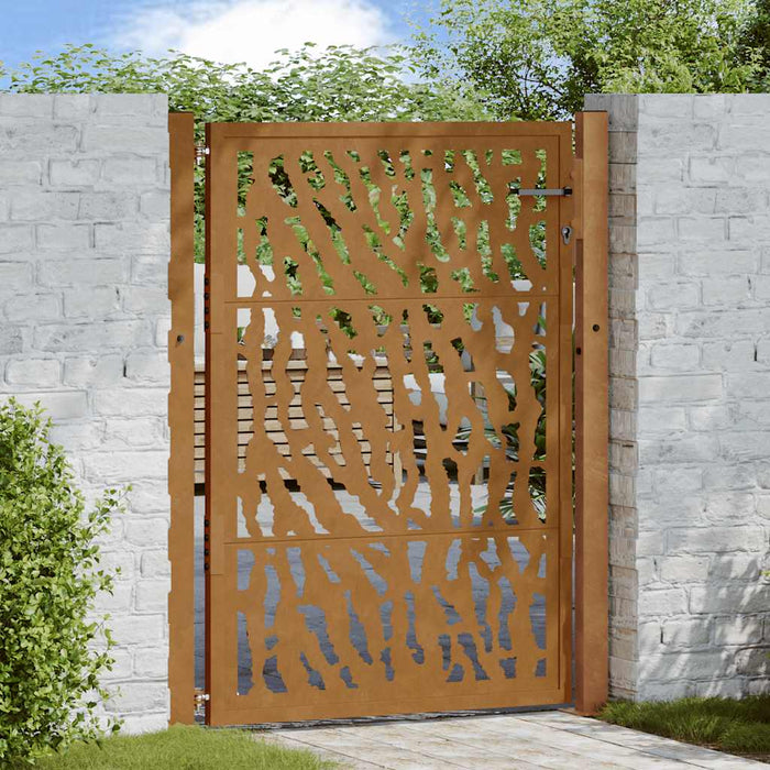Poartă de grădină 100x125 cm, oțel rezistent la intemperii, model cu urme WALTI