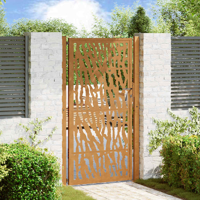 Poartă de grădină 100x200 cm, oțel rezistent la intemperii, model cu urme WALTI