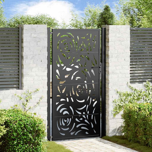 Poartă de grădină neagră 100x175 cm, oțel, design cu flacără - WALTI WALTI